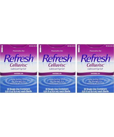 Refresh Celluvisc Lubricant Eye Gel Single-use Containers 30 Ea (3 Pack) - Hydrating Eye Gel for Dry Eyes - Buy Online on GoSupps.com
