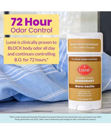 Lume Natural Deodorant Stick 2.2oz - Aluminum and Baking Soda Free - Hypoallergenic Warm Vanilla Scent - Safe for Sensitive Skin - Buy Online on GoSupps.com
