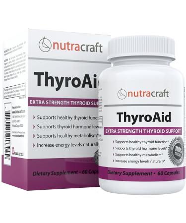 ThyroAid #1 Thyroid Support Supplement | Natural Herbal Thyroid Formula with Iodine (Kelp), Ashwagandha (Withania), L-Tyrosine & More | Support Thyroid Health & Energy Levels | 60 Capsules (Non-GMO)