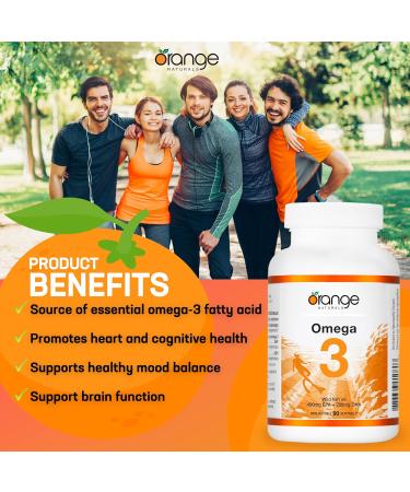 Orange Naturals Omega-3 Fish Oil - 90 Softgels for Enhanced Brain & Cardio Health Triple Strength Essential Fatty Acids Non-GMO High Potency EPA DHA Supports Cognitive Function & Heart Well-being 90 count (Pack of 1) - Buy Online on GoSupps.com