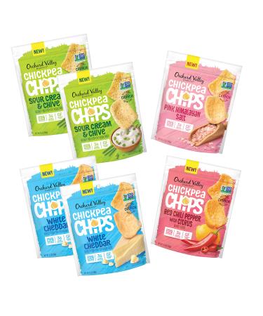 Orchard Valley Harvest Chickpea Chips Variety Pack, 3.5-3.75 oz (Pack of 6) Variety Pack 3.75 Ounce (Pack of 6)