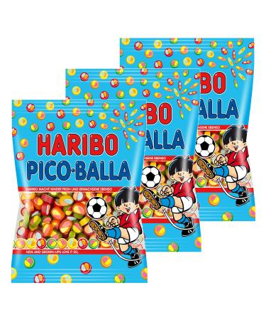 Haribo Pico-Balla Pack of 3 fruit gums wine gums gummy bears in a bag 175 g
