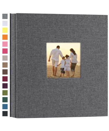Finksy Linen Hardcover Photo Album 4x6 600 Photos Large Capacity for Family Wedding Anniversary Baby Vacation 600 Pockets Grey
