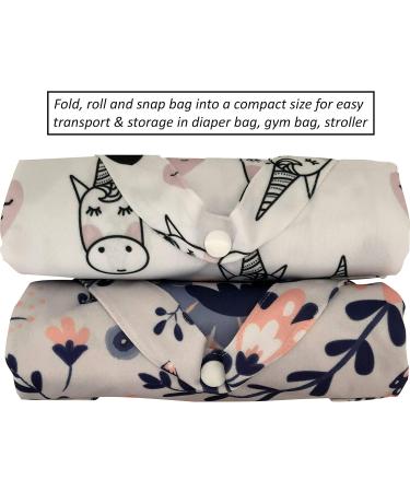 MOM & BAB Wet Bags 13.5"Wide X 18"High| Water & Odor Resistant Bag |Masks Odors| Washable & Reusable | For: Soiled Scrubs Cloth Diaper Daycare Wipes Towels Soiled Clothing Swimsuits (Unicorn/Floral) - Buy Online on GoSupps.com