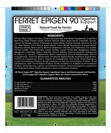 Wysong Ferret Epigen 90 - Digestive Support Dry Food 5lb | Premium Ferret Nutrition - Buy Online on GoSupps.com