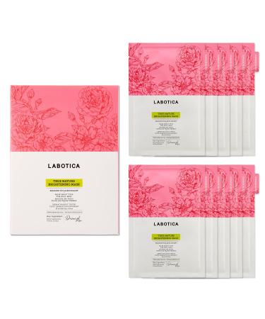 Leaders Insolution LABOTICA | True Nature Brightening Masks with Damask Rose | Hydrates Purifies Reduces Redness | For Dull Dry Acne-Prone Skin | Radiant Glow (10 Sheets)