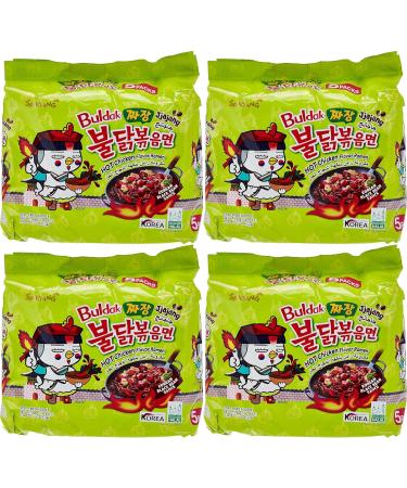 Value Bundle: SAMYANG Noodles - Hot Chicken Flavour Ramen Noodles - Buldak Noodles - Buldak Ramen - Instant Noodles - Instant Ramen - Korean Food - Custom Value Bundle Branded Pack of 20 Total (4 PACK JJAJANG) JJAJANG 4 PACK - Buy Online on GoSupps.com