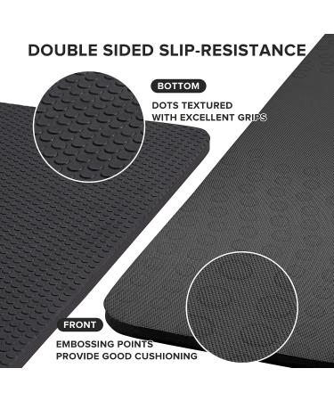 JELS Extra Thick Yoga Mat 15MM - Non Slip Design - SGS Certified TPE - Carrying Strap - for Yoga, Pilates, Workout - Black - Buy Online on GoSupps.com