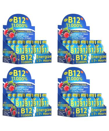 Vitamin Energy Shots Mixed Berry Flavor Up to 7+ Hours of Energy 1.93 Fl Oz 48 Count