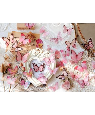 Knaid Butterfly Stickers Set - 320 Transparent Colorful Resin Decals for Scrapbook, Journal, and Crafts - Buy Online on GoSupps.com