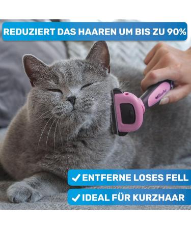 Bluepet Unterwollgl ck Brush for Short-Hair Dogs & Cats | Reduce Loose Hair Remove Undercoat & Care for Top Coat - Ideal for Shedding | Pink - Buy Online on GoSupps.com