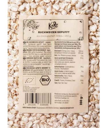 KoRo - organic puffed buckwheat 350g - unsweetened muesli in an economical packaging from 100% organic farming - Buy Online on GoSupps.com