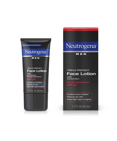 Neutrogena Men's Triple Protect Daily Face Lotion SPF 20 - Pack of 3 - Buy Online on GoSupps.com