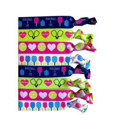 8 Piece Pickleball Hair Elastic Set - Pickleball Gifts - Accessories for Players  Women  Girls  Coaches  Doubles Partners  Women's Leagues - MADE in the USA