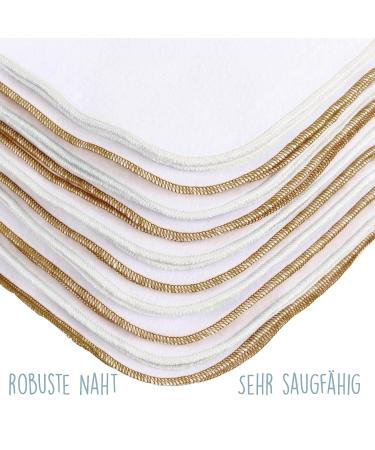 Mimadu Molton Towels Set - Oeko-Tex Cotton Baby Washcloths & Drying Towels (10 Pack 25x25 cm) in Nude Tones - Perfect for Baby Care & Art Lessons - Buy Online on GoSupps.com