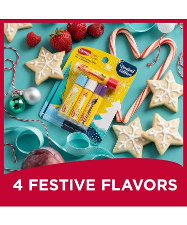 Carmex Daily Care Moisturizing Lip Balm Limited Edition Holiday Stick Pack - Sugar Plum, Candy Cane, Sugar Cookie, Merry Berry - 4 Count (Pack of 2) - Buy Online on GoSupps.com