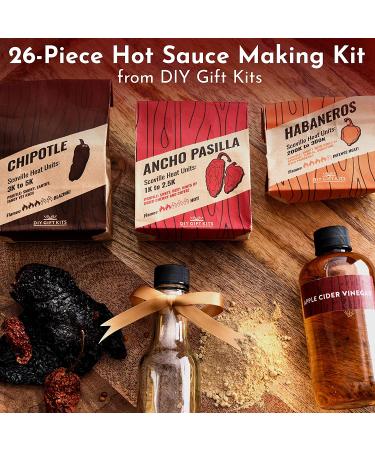 DIY Hot Sauce Making Kit - Includes Ingredients, Recipes, & Bottles - Perfect Gift for Birthdays & Fathers Day - Buy Online on GoSupps.com