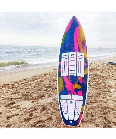 AQUBONA 3-Piece Stomp Pad Surfboard EVA Traction Pad with 3M Adhesive - Professional Tail Pad for All Boards - Surfboards, Shortboards, Longboards, Skimboards - White Line Design - Buy Online on GoSupps.com