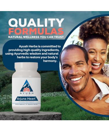 Ayush Herbs Arjuna Heart - Complete Heart-Support Supplement Natural Arjuna Magnesium & CoQ10 Formula for Women & Men - 90 Vegetarian Caplets (1 Count) - Buy Online on GoSupps.com