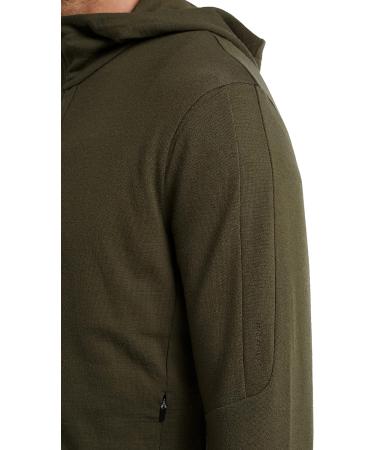 Icebreaker Merino Men's Quantum III Long Sleeve Wool Athletic Zip Up Hoodie - Loden Green - Size Large - Buy Online on GoSupps.com
