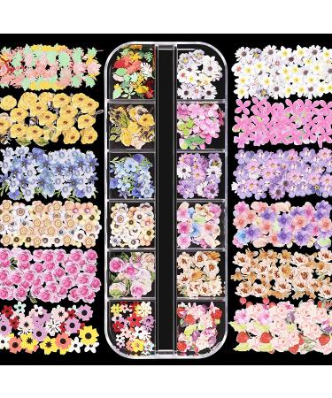 3 Boxes 36 Grids 3D Nail Flowers Stickers Decals Sequins for DIY Nail Art Decoration - Buy Online on GoSupps.com