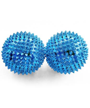 2x DBT skills hedgehog ball |Magnetic high stress acupressure ball |For stress relief or massage |for tension and for more mobility and concentration (deep blue) deep blue 47 mm