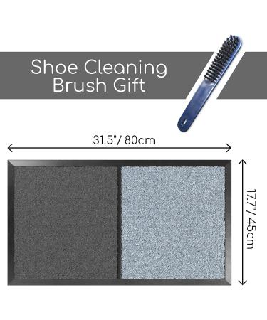 Sherada Shoe Disinfectant Mat - Gray Non-Slip Carpet for Outdoor & Entrance | Includes Shoe Peeling Brush - Buy Online on GoSupps.com