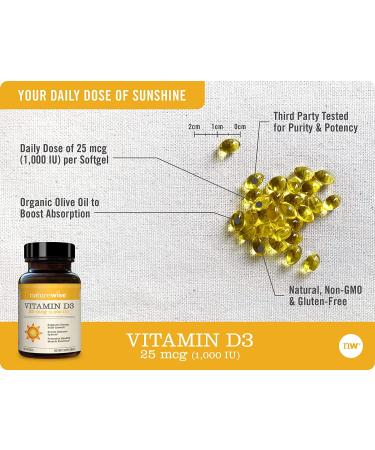 NatureWise Vitamin D3 1000 IU - 30 Count for Muscle, Bone & Immune Support | Non-GMO, Gluten-Free - Buy Online on GoSupps.com