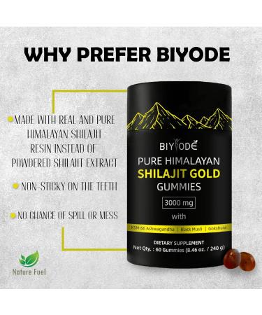 Pure Himalayan Shilajit Gummies Natural Daily Supplement with Ashwagandha 60 Gummies Non-GMO & Sugar-Free - Buy Online on GoSupps.com