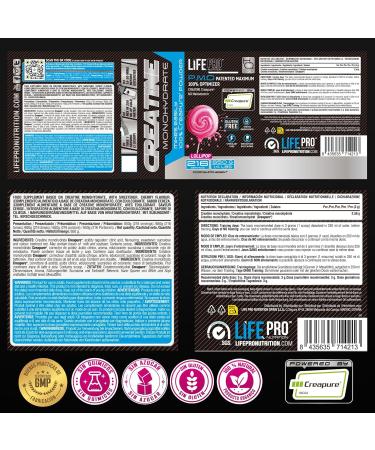 Life Pro Creatine Creapure 650 G Lollipop Creatine Monohydrate Creapure de Haute Puret 99 9% Fabriqu e en Allemagne Pour Performance et Entra nement Lollipop 650g - Buy Online on GoSupps.com