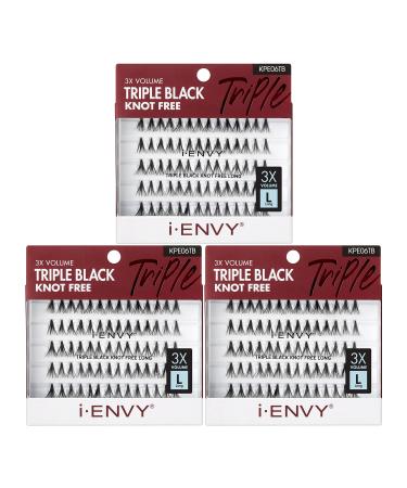 iENVY by KISS Triple Black Knot Free Individual Lash (Long) 3 Pack 3 Times More Volume Triple Black - Long - Buy Online on GoSupps.com