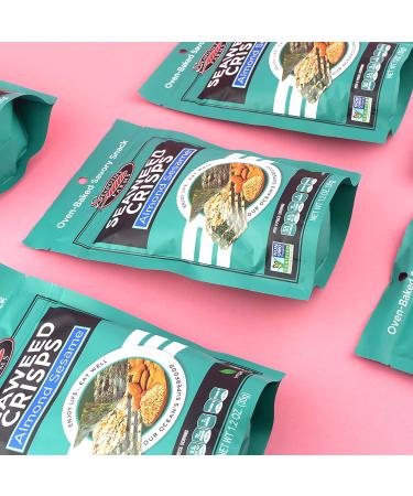 Seapoint Farms Seaweed Crisps Almond Sesame 1.2 oz. (Pack of 12) | Vegan, Gluten-Free, Kosher, Non-GMO Healthy Snack - Buy Online on GoSupps.com