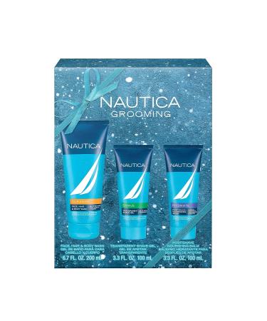 Nautica Grooming Men's 3-Piece Gift Set - Premium 6.7 Fl Oz 3.3 Fl Oz | Ideal International Shipping Gift - Buy Online on GoSupps.com