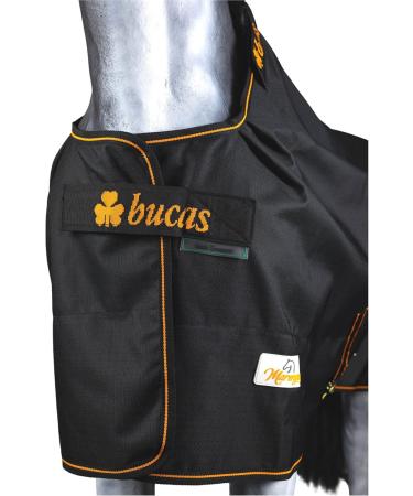 Marengos by Bucas 1200D Winter Blanket | Breathable Waterproof Turnout | Black/Orange | Size 135cm (100g/m Filling) - Buy Online on GoSupps.com