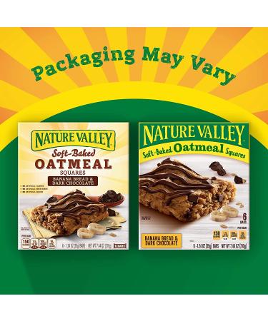 Nature Valley Soft-Baked Oatmeal Squares - Banana Bread & Dark Chocolate 7.44 oz 6 ct (Pack of 8) - Buy Online on GoSupps.com