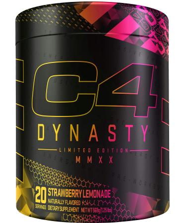 C4 Dynasty MMXX Pre Workout Powder Strawberry Lemonade | Preworkout Energy Supplement for Men & Women | 350mg Caffeine + 6.4g Beta Alanine | 20 Servings