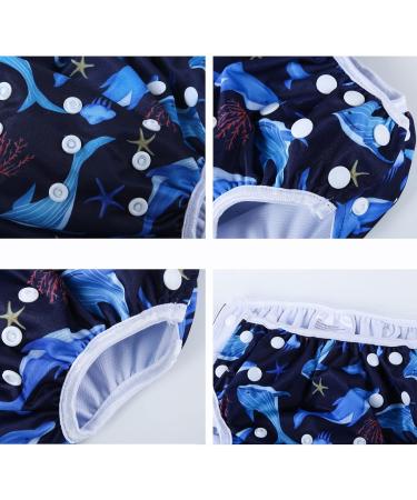 Mixidone Reusable Swimming Diaper for Toddlers | Adjustable Washing Swimming Trousers with Cute Wal Fish & Penguin Design | Perfect for Ages 0-3 - Buy Online on GoSupps.com