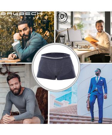 Brubeck Men's Boxer Shorts 3-Pack | Breathable & Functional | Retro Design | 41% Merino Wool | Sport Underpants - BX10430 S Marineblau - Buy Online on GoSupps.com