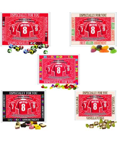 Manchester Reds Personalised Football Shirt Gift Boxed Choice of Sweets