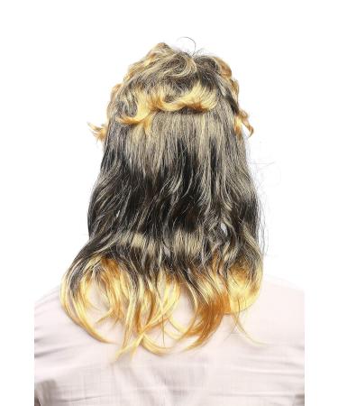 Shop Wig Me Up AD-017 P103T35 - 80s Mullet Wig for Men & Women | Carnival Costume Black & Blond Curled Styles - Buy Online on GoSupps.com