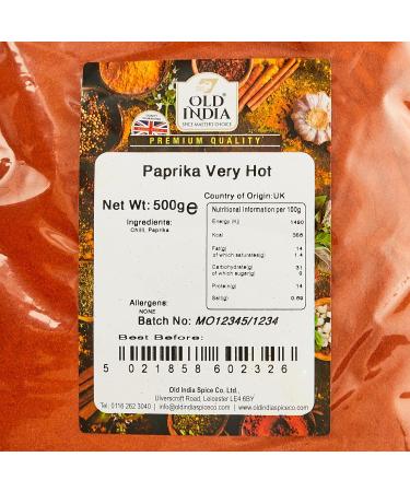 Old India Paprika Very Hot 500g - Intensely Spicy Seasoning for Authentic Dishes - Buy Online on GoSupps.com