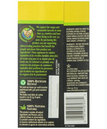 Celestial Seasonings Green Tea Honey Lemon Ginseng 20-count (Pack of6) - Buy Online on GoSupps.com