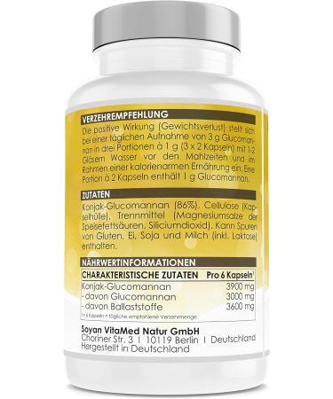 Lineavi Glucomannan 3000mg - Herbal Fiber from Konjac Root for Weight Loss | 120 Saturation Capsules Made in Germany - Buy Online on GoSupps.com