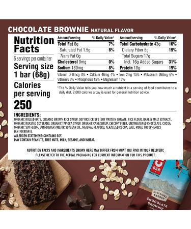 CLIF BARS Chocolate Brownie Energy Bars - Organic Oats - Plant Based Food - Vegetarian - Kosher - 18 Pack 2.4 Ounce Bars - Buy Online on GoSupps.com