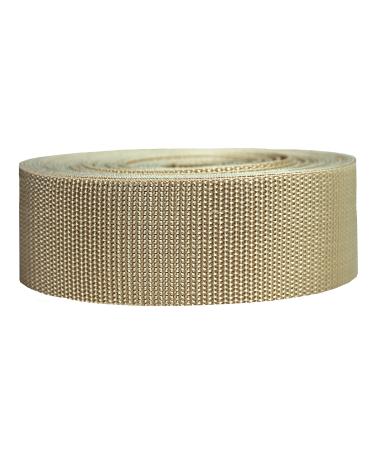 Strapworks Heavyweight Polypropylene Webbing - Heavy Duty Poly Strapping for Outdoor DIY Gear Repair, 2 Inch x 10 Yards - Khaki