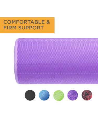 Maximo Fitness Fascia Roll - Medium Hard Massage Roller for Spine Back Legs & Arms (45x15 cm) - Ideal for Yoga Pilates & Post-Sport Recovery - Purple - Buy Online on GoSupps.com