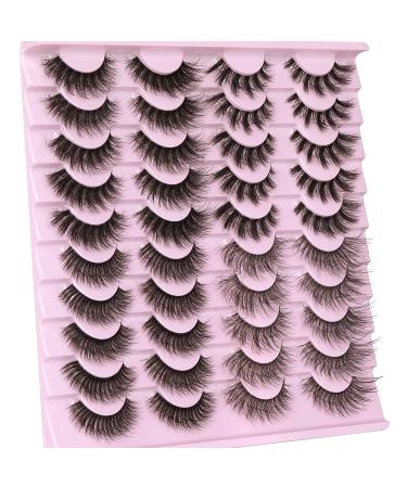 LANFLOWER Clear Band Cat Eye False Lashes - 20 Pairs Natural Look Faux Mink Eyelashes (13mm-16mm) - Buy Online on GoSupps.com