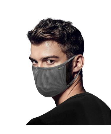 NAROO F.U Plus Copper - Reusable Anti Dust Breathable Sports Face Mask for Cycling Running for Men & Women (Large Gray)