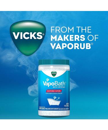 Vicks VapoBath Bath Salts - 15 OZ | Aromatherapy with Eucalyptus and Menthol Scent - Buy Online on GoSupps.com