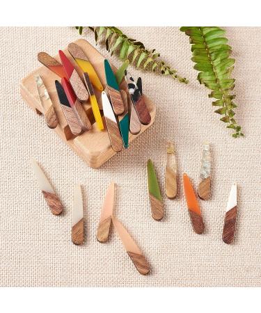 Beadthoven 26pcs Natural Wood Resin Teardrop Charms Earrings Pendants - Mixed Colors Statement Jewelry Making Findings - Buy Online on GoSupps.com